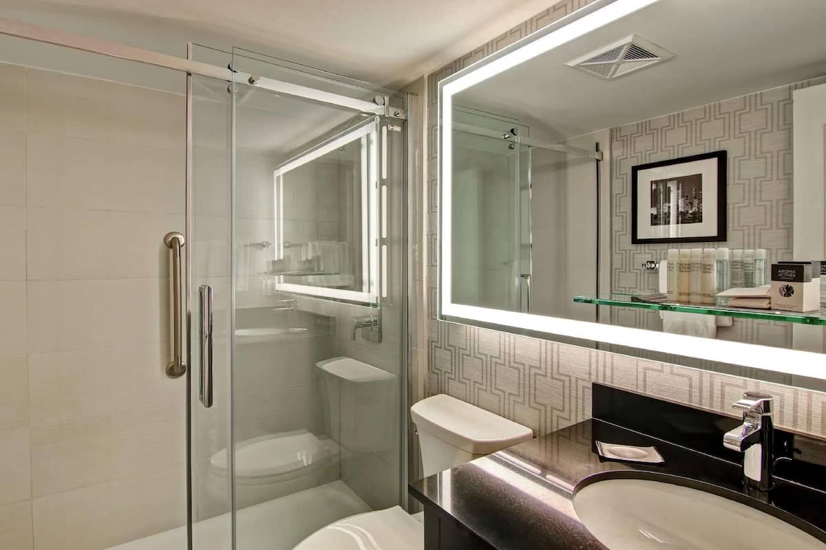 Bathroom | Shower, free toiletries, hair dryer, towels