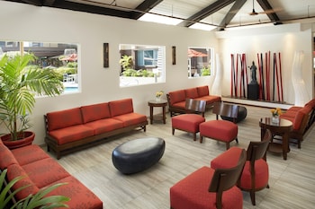 Sitting area in hotel lobby at Pagoda Hotel