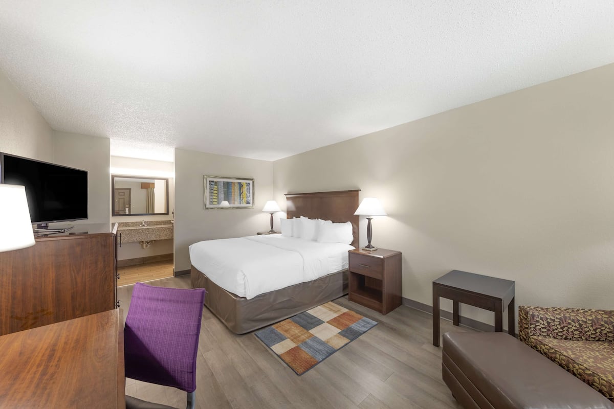 Standard Room, 1 Queen Bed, Non Smoking (Pet Friendly) | Pillow-top beds, in-room safe, desk, laptop workspace