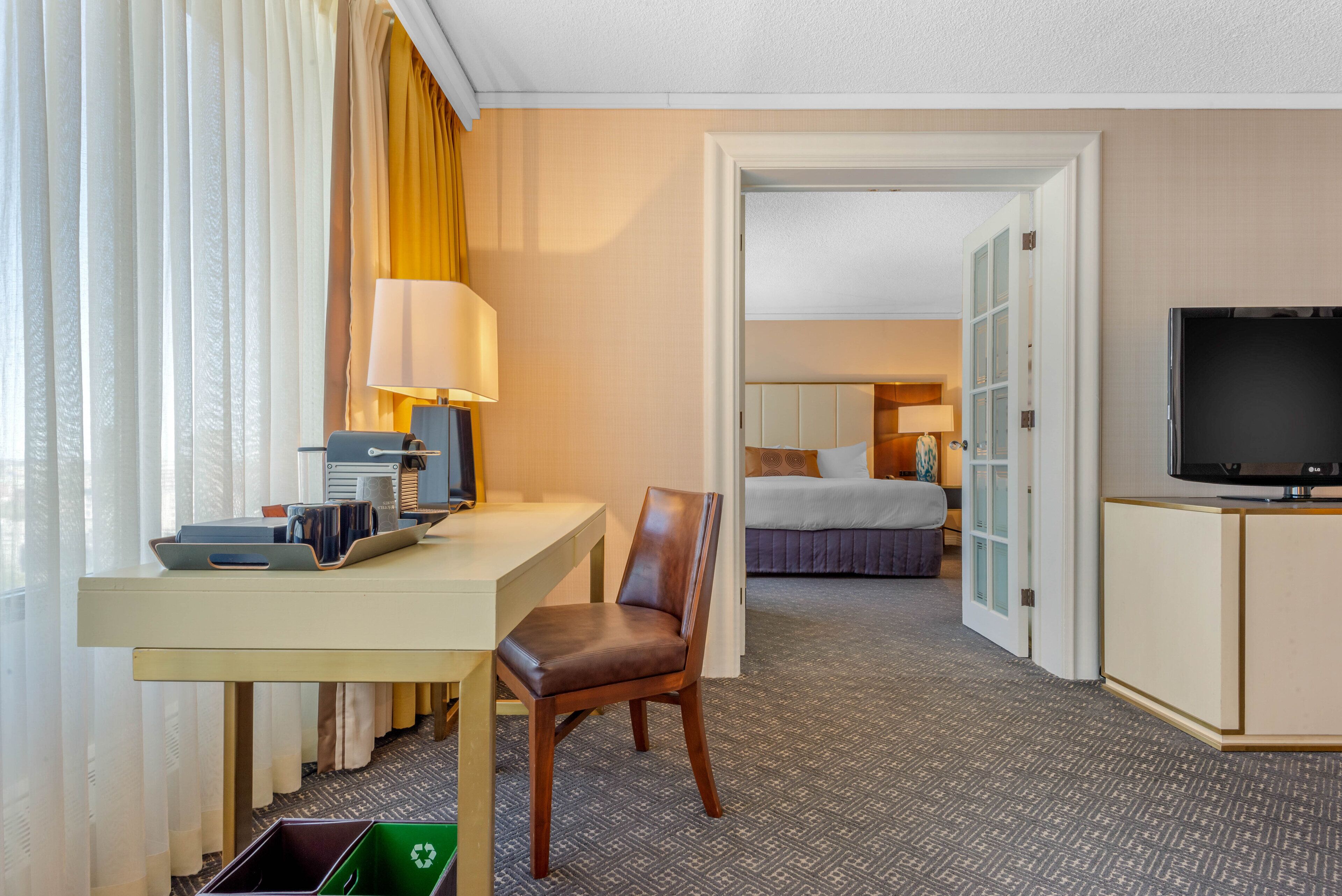 Premium bedding, pillowtop beds, in-room safe, desk