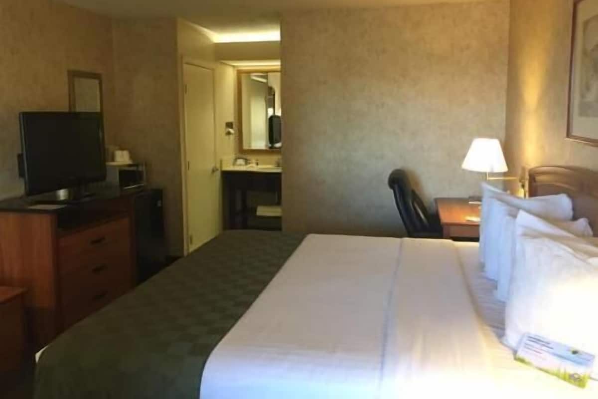 Hochwertige Bettwaren, Schreibtisch, laptopgeeigneter Arbeitsplatz