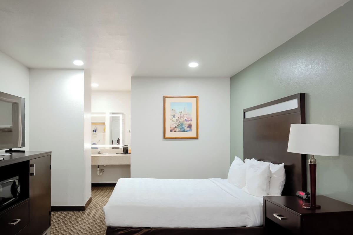 Pillow-top beds, desk, laptop workspace, iron/ironing board