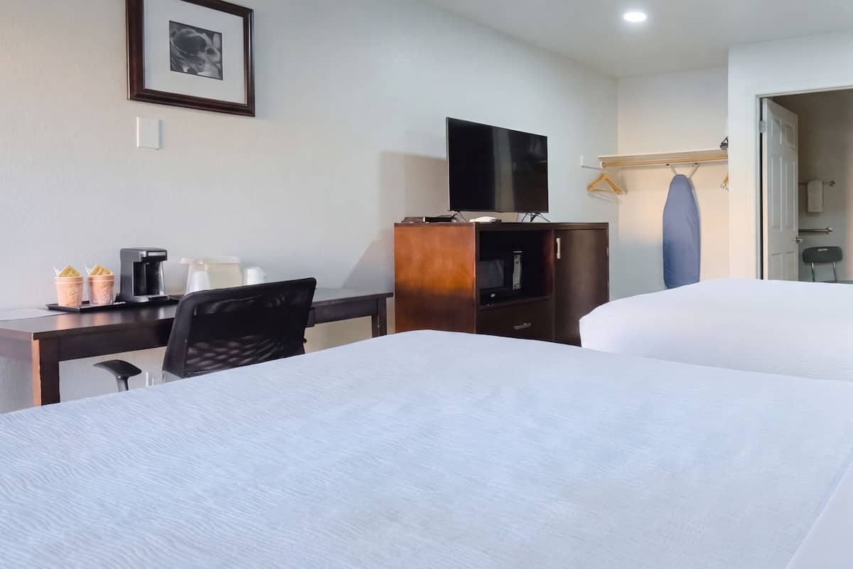 Room, 2 Queen Beds, Accessible, Non Smoking | Premium bedding, pillowtop beds, desk, laptop workspace