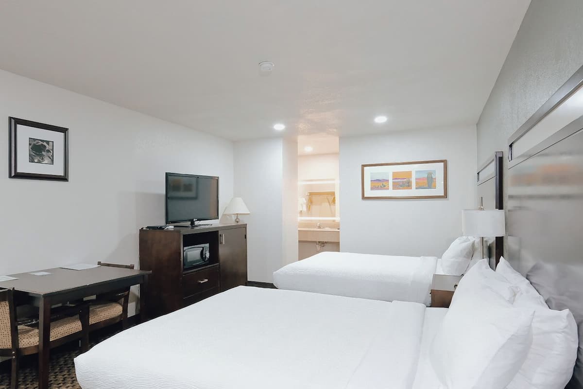 Pillow-top beds, desk, laptop workspace, iron/ironing board