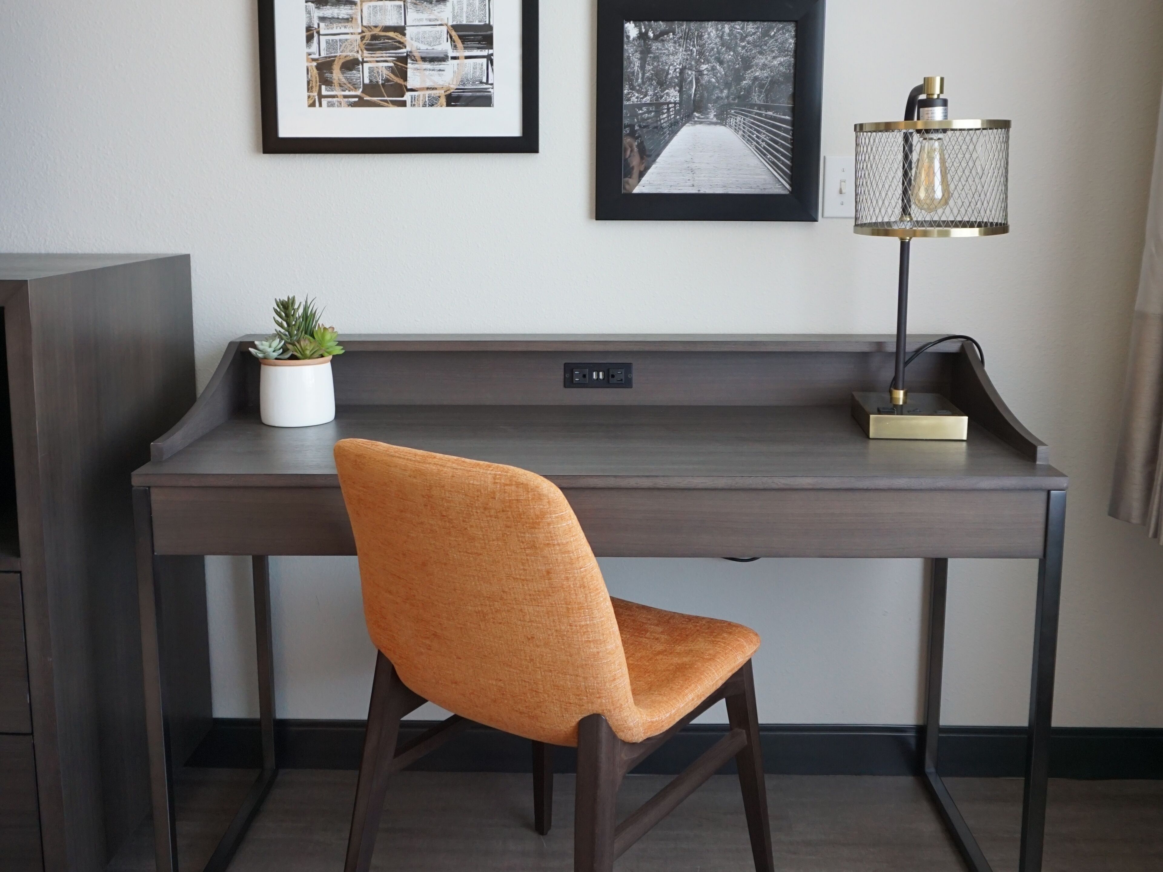 king suite sleeper sofa | premium bedding, blackout curtains, iron/ironing board