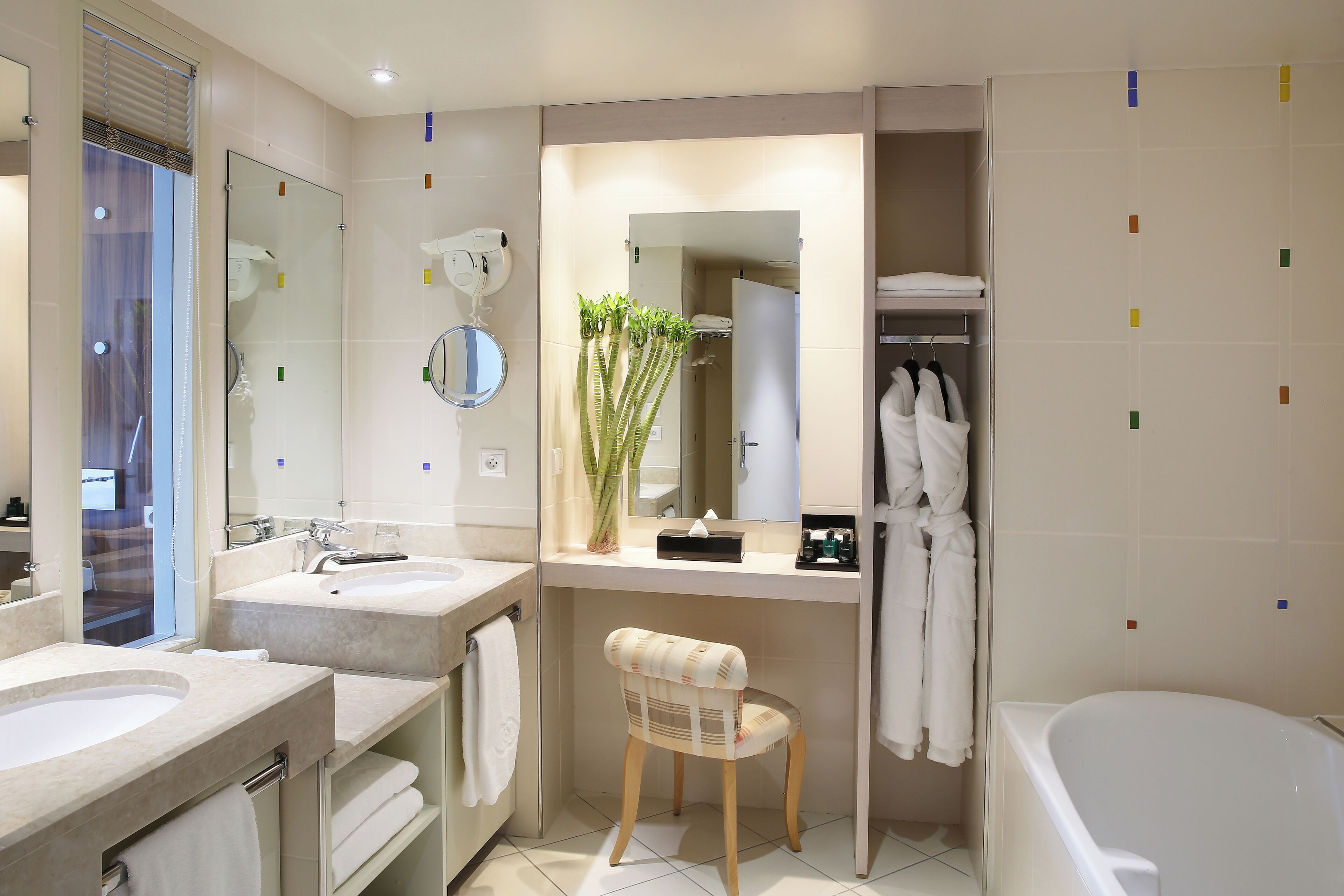 superior suite, 1 king bed | bathroom | separate bathtub and shower, rainfall showerhead, designer toiletries