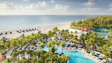 2 outdoor pools, pool umbrellas