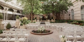 Outdoor wedding area at Hotel Crescent Court