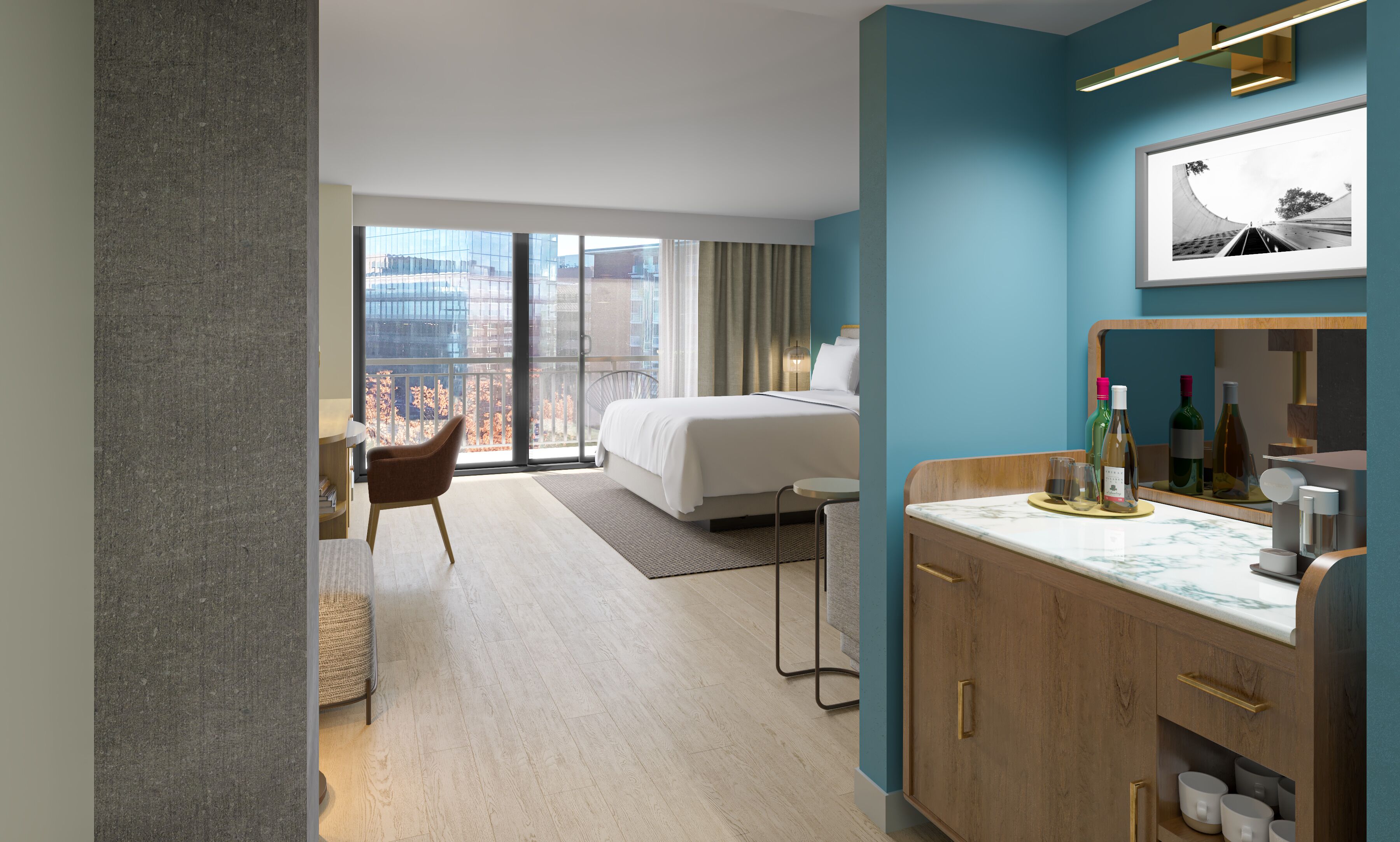 frette italian sheets, premium bedding, in-room safe, desk