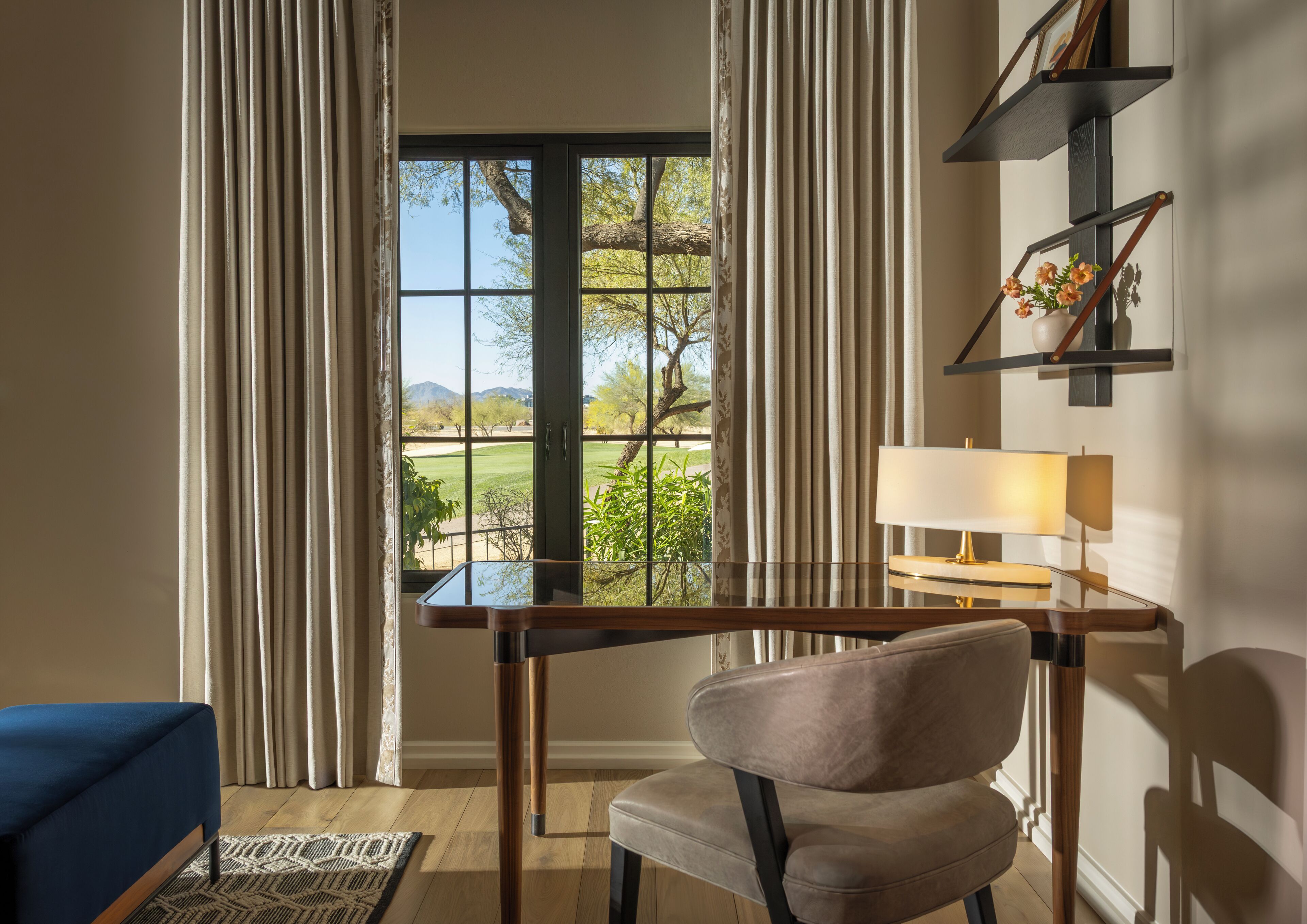 Privado One Bedroom Suite Golf View 1 King- 850sf 79sm Patio or balcony, gas fireplace, tub | Living area | Flat-screen TV, video-game console, iPod dock, pay movies