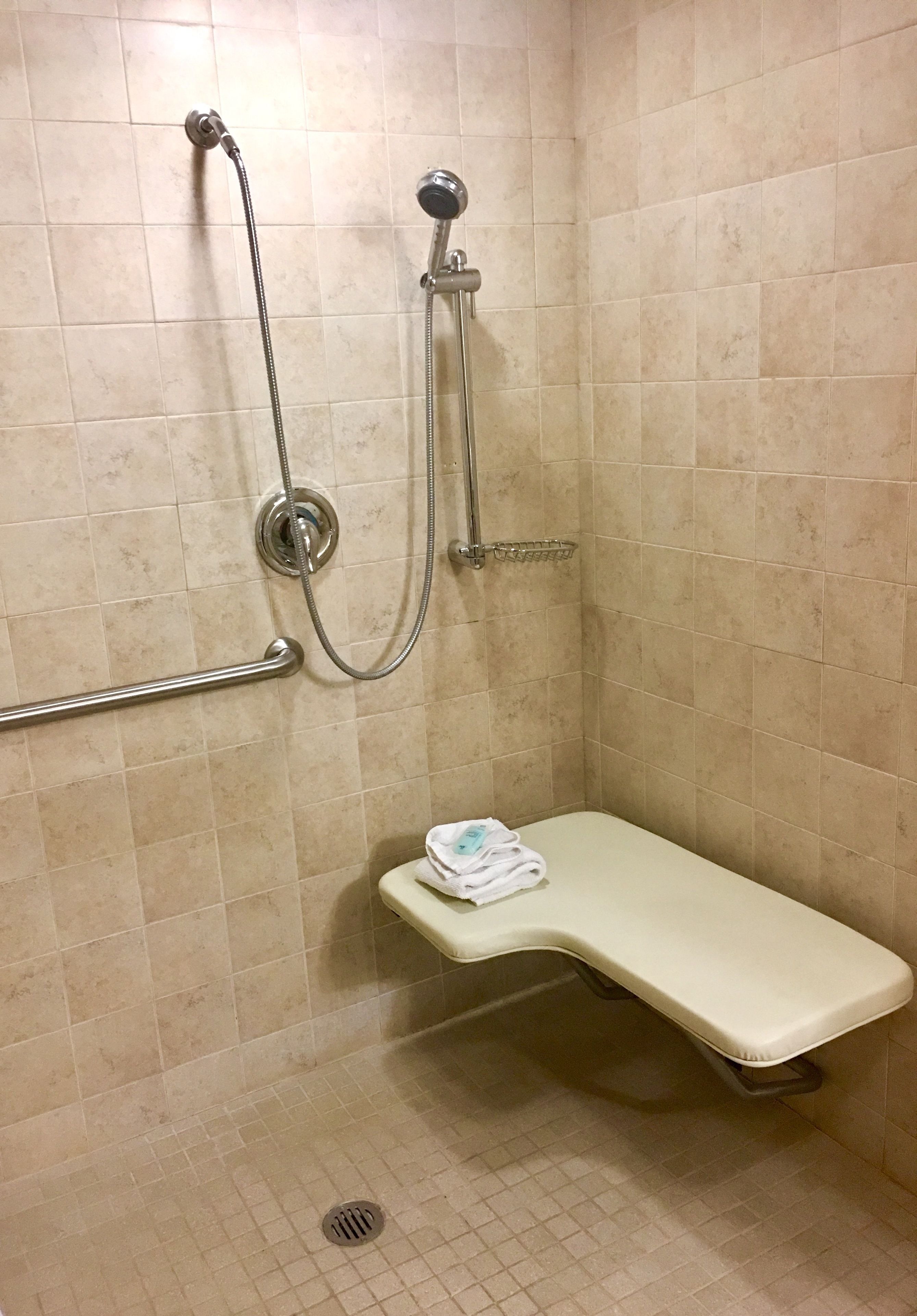 room, 2 double beds, accessible, non smoking (mobility) | bathroom shower
