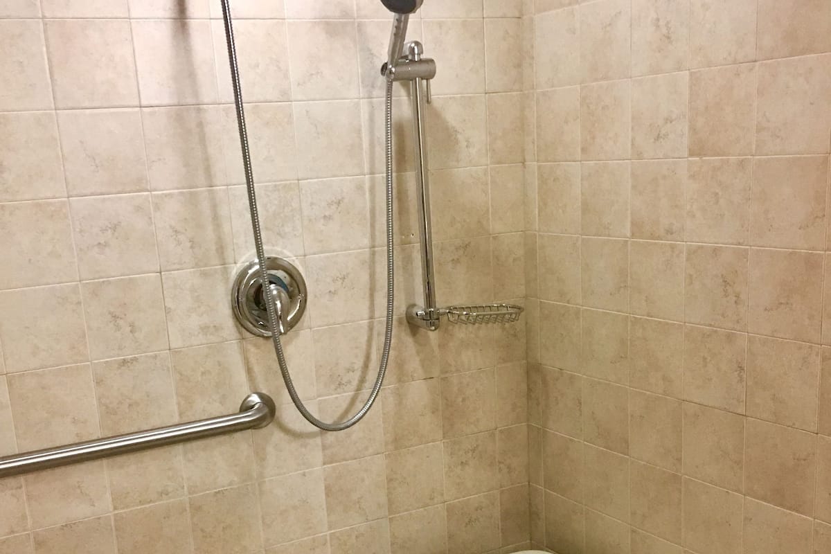 room, 2 double beds, accessible, non smoking (mobility) | bathroom shower