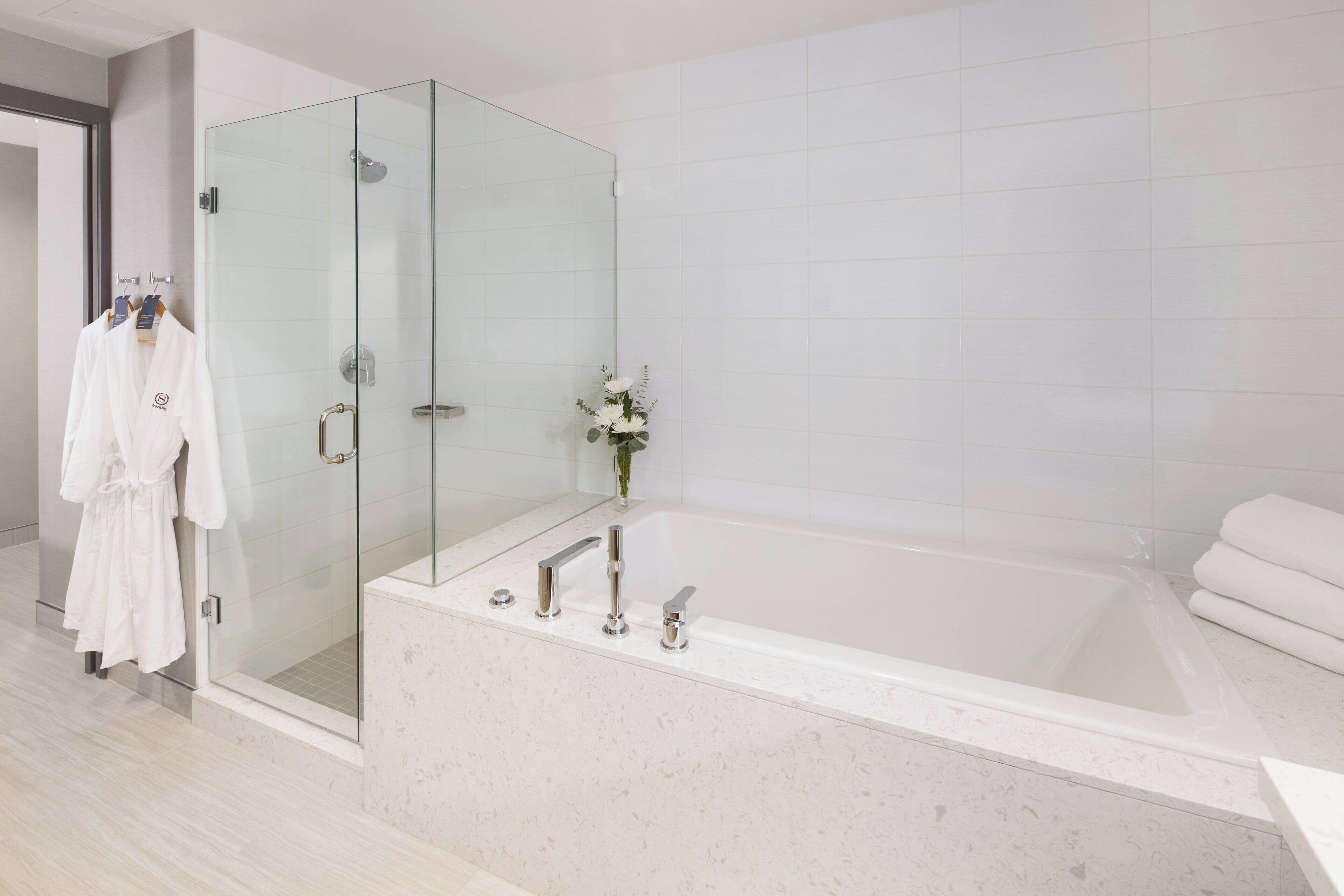 penthouse, 1 king bed with sofa bed | bathroom | designer toiletries, hair dryer, slippers, towels