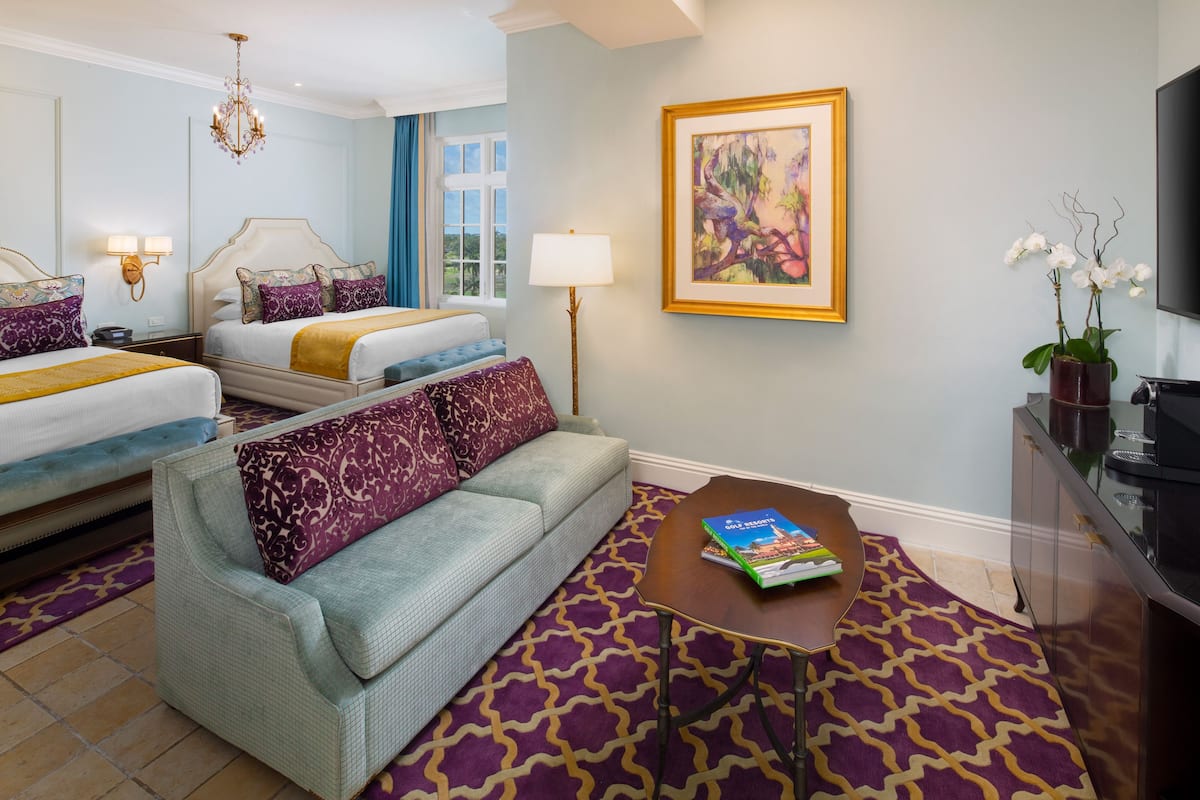 Junior Suite, 2 Queen Beds | Premium bedding, minibar, in-room safe, desk