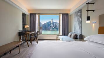 Room, 1 King Bed, Harbor View | Premium bedding, in-room safe, laptop workspace, blackout drapes