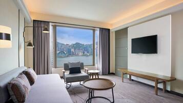 40-inch flat-screen TV with cable channels, TV, pay movies