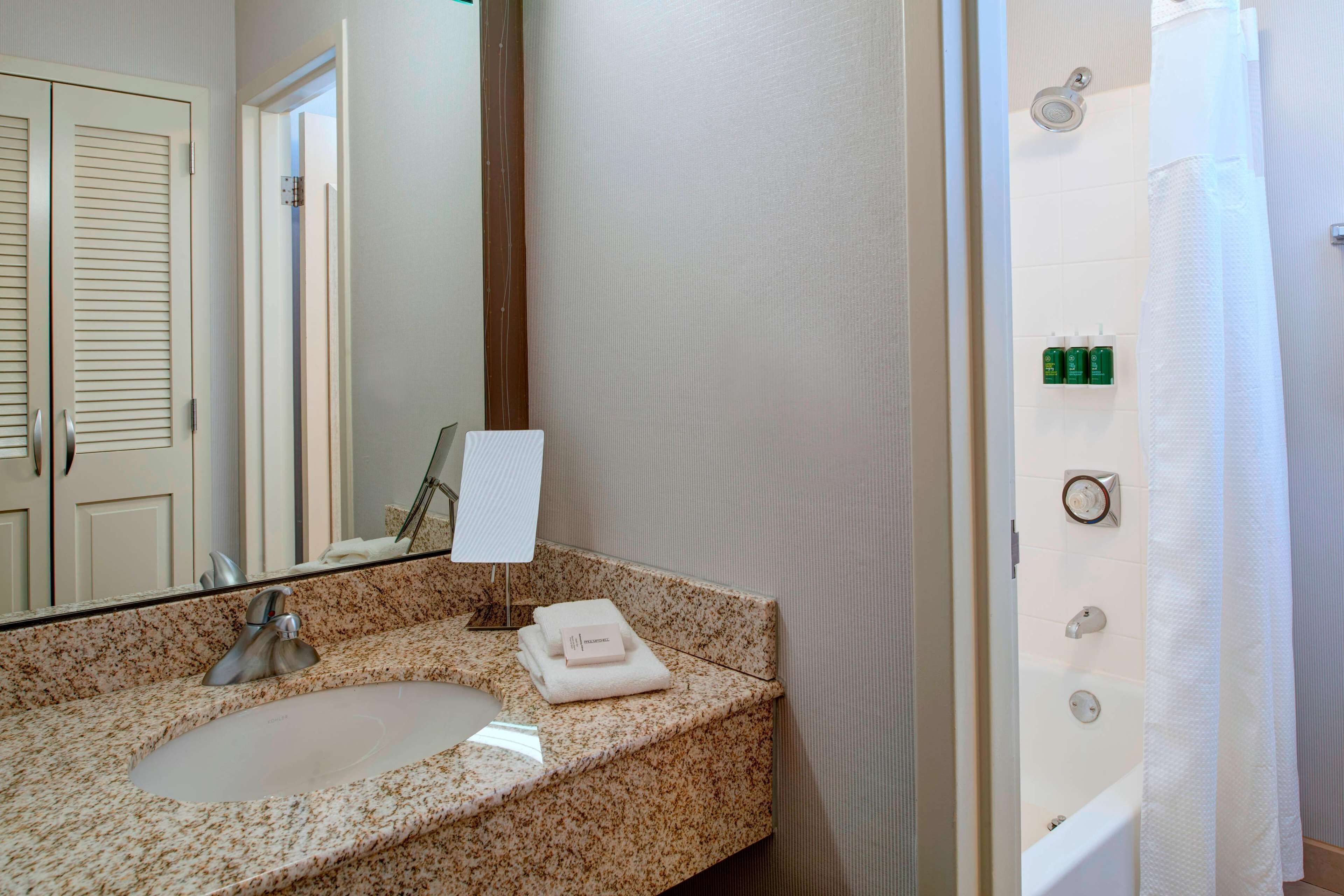 superior suite, 1 king bed with sofa bed (one bedroom) | bathroom | combined shower/bathtub, eco-friendly toiletries, hair dryer, bathrobes