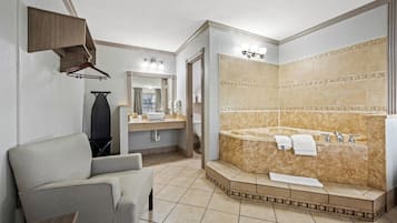 Deluxe Room, 1 King Bed, Non Smoking, Jetted Tub | Desk, laptop workspace, iron/ironing board, free cribs/infant beds