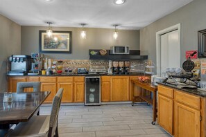 Free daily self-service breakfast 