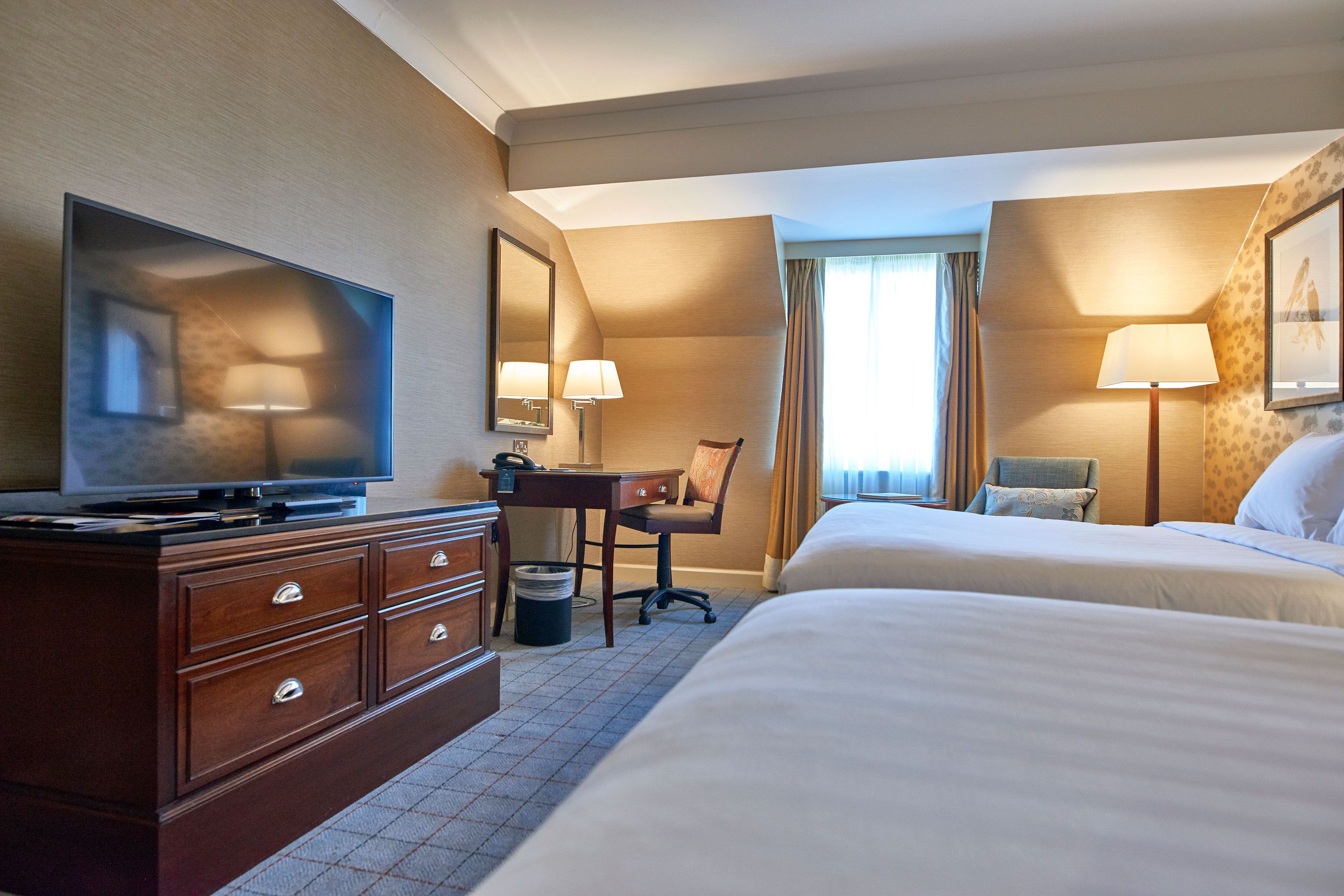 superior double room, 2 double beds | 1 bedroom, in-room safe, desk, laptop workspace