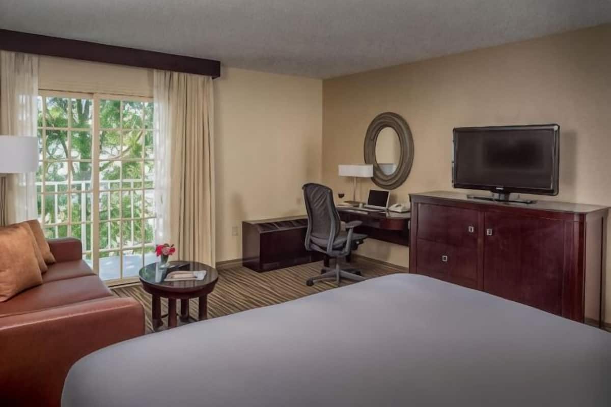 Down comforters, pillowtop beds, in-room safe, desk