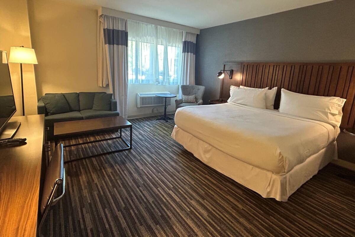 Standard Room, 1 King Bed, Non Smoking, Jetted Tub (Shower Only;Pet Friendly) | Premium bedding, in-room safe, desk, laptop workspace