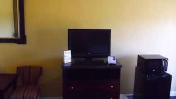 Desk, laptop workspace, blackout drapes, free WiFi
