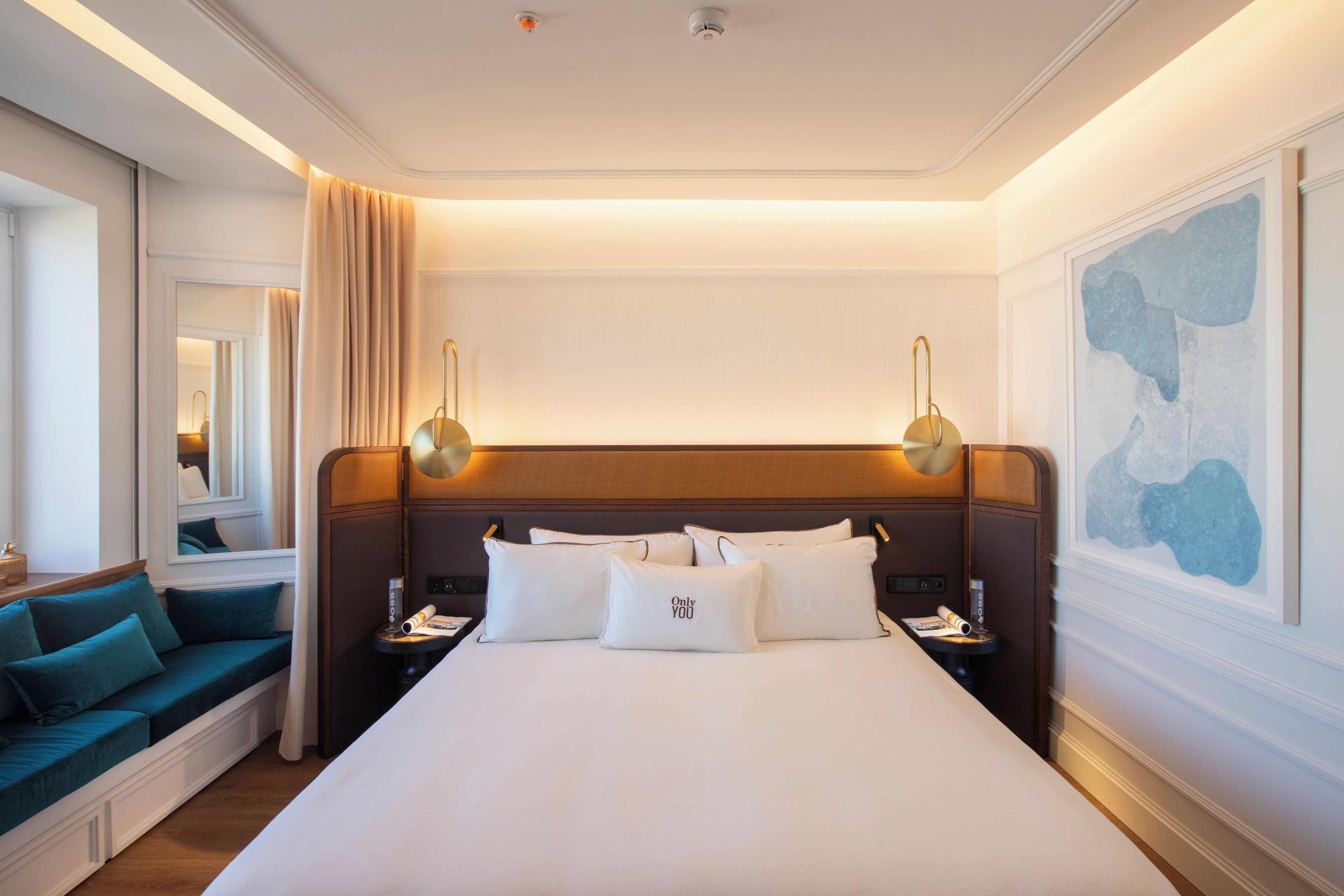 Premium bedding, down comforters, memory foam beds, in-room safe