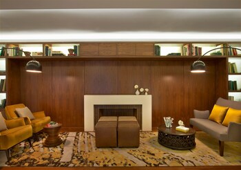 Hotel entrance and lobby at The Gardens Sonesta ES Suites New York