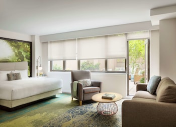 Apartment, 1 Bedroom | Premium bedding, in-room safe, desk, laptop workspace at The Gardens Sonesta ES Suites New York