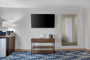 Premium bedding, pillow-top beds, desk, laptop workspace