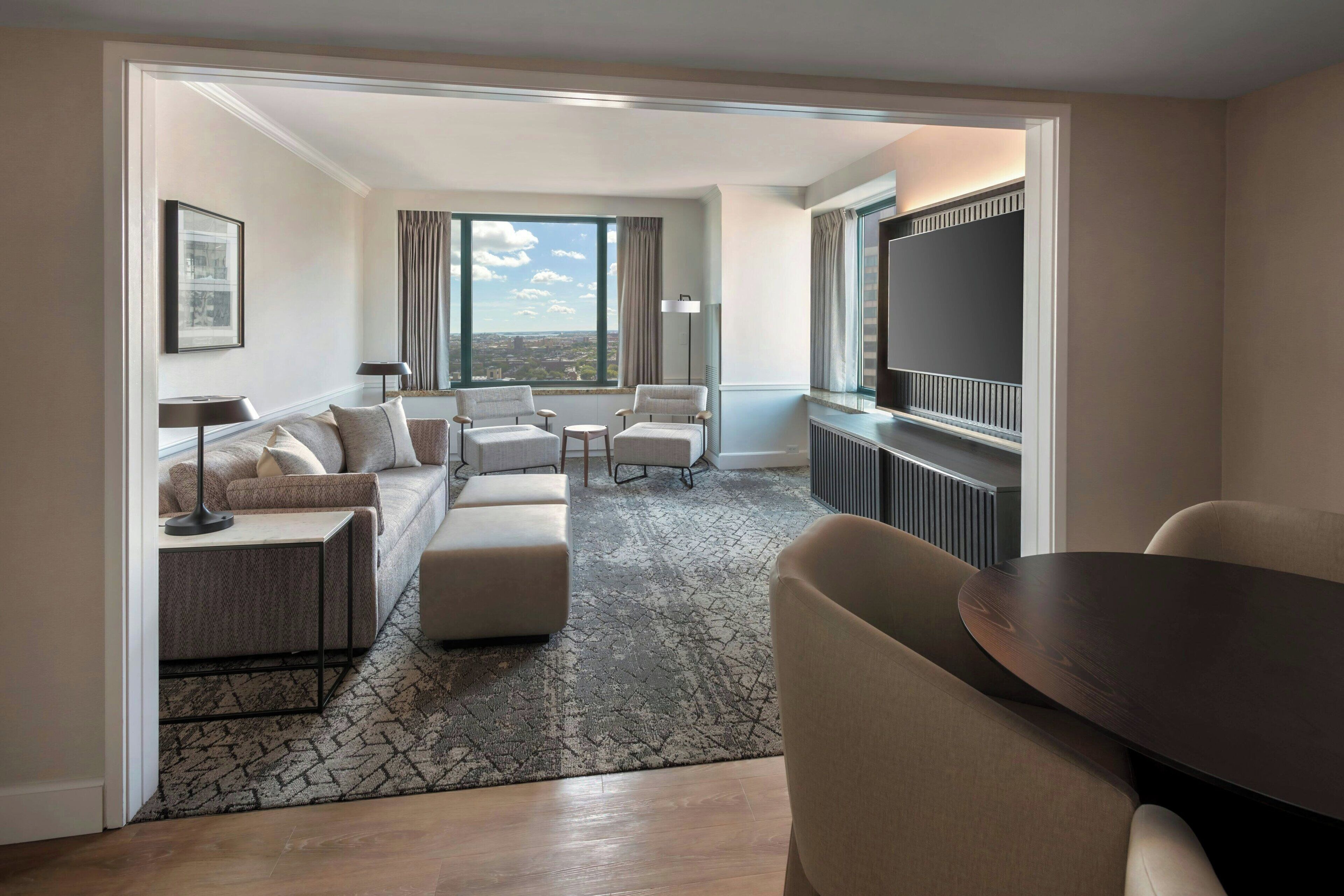 55-inch flat-screen tv with cable channels, tv, netflix