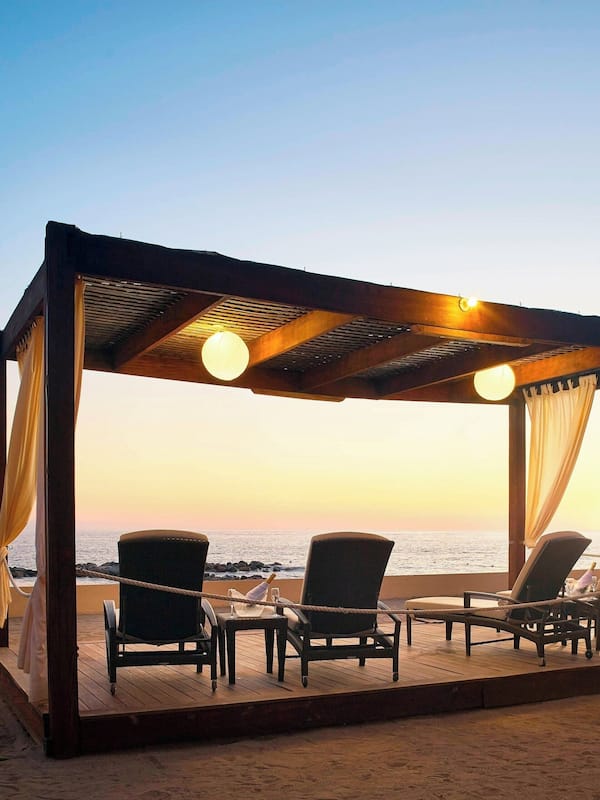Private beach, beach cabanas, beach towels, beach massages