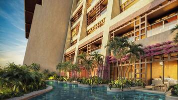 2 outdoor pools, pool umbrellas