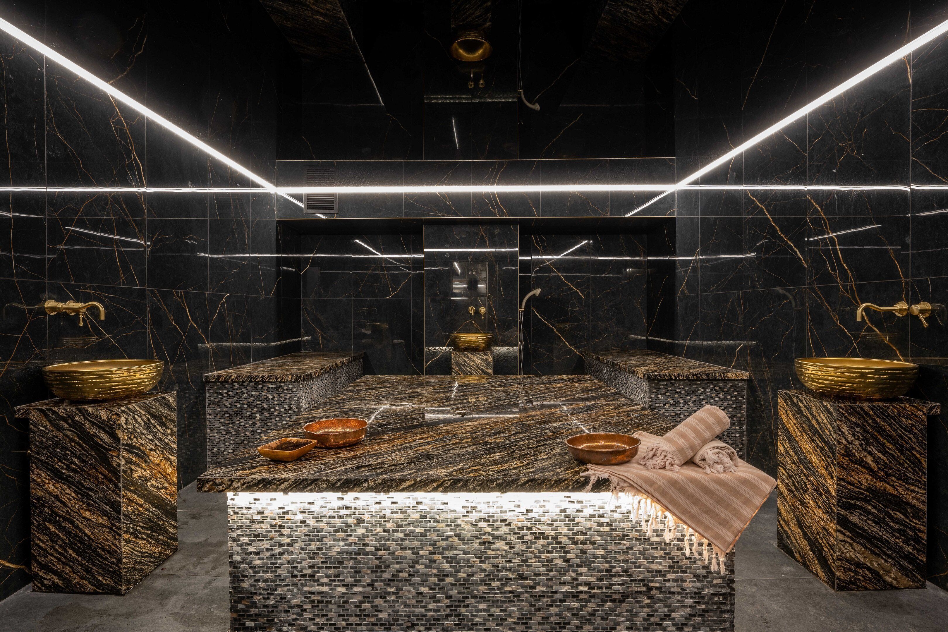 Sauna, body treatments, aromatherapy, facials, massage/treatment rooms