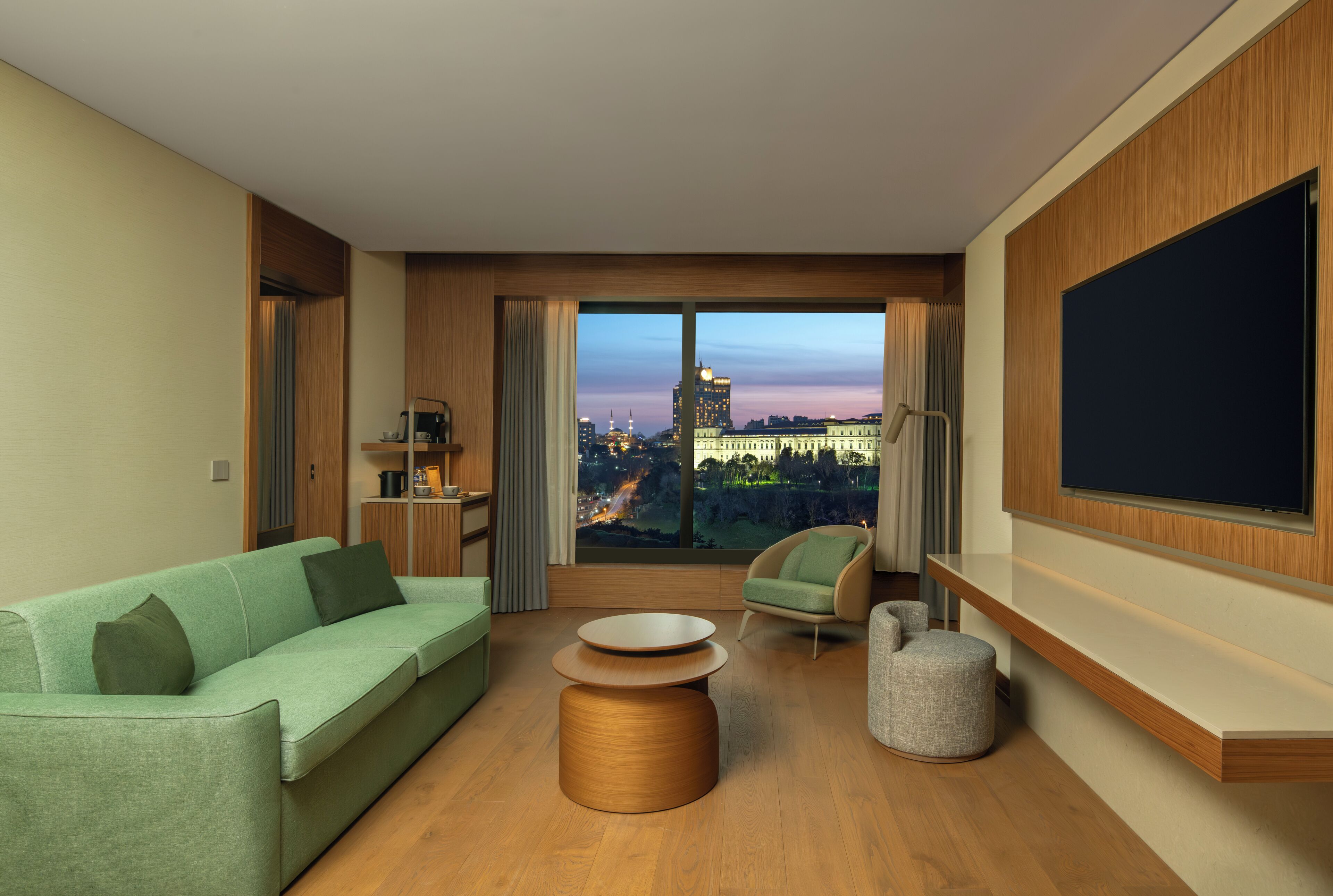 Suite, 1 King Bed, Corner (Bosphorus View) | Living area | LCD TV, video-game console