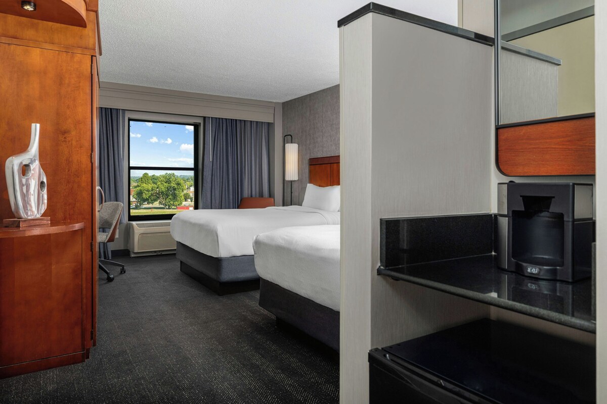 Room, 2 Queen Beds, River View | Premium bedding, in-room safe, desk, blackout drapes