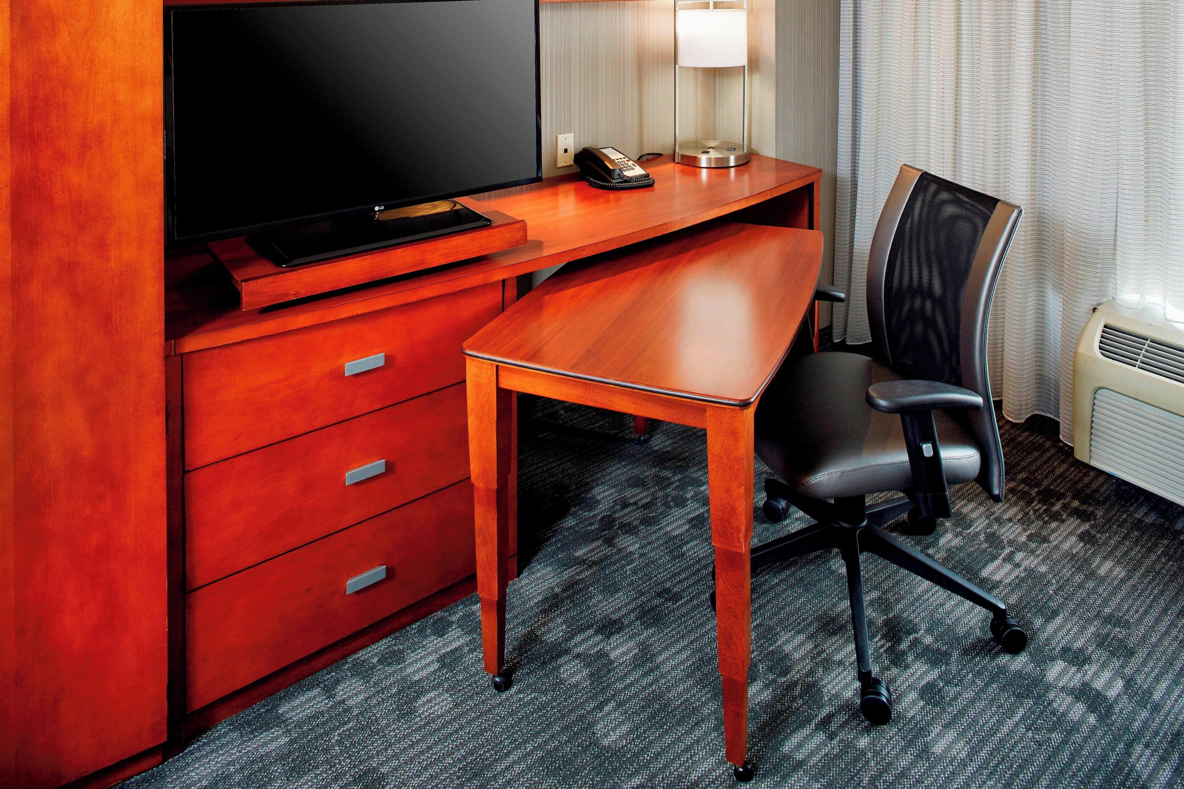 premium bedding, in-room safe, desk, blackout curtains