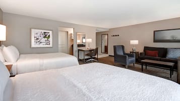 Premium bedding, down duvets, desk, laptop workspace