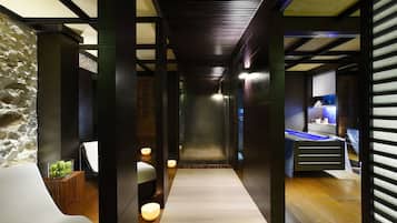 Espace de soins pour les couples, sauna, bain à remous, hammam, hammam
