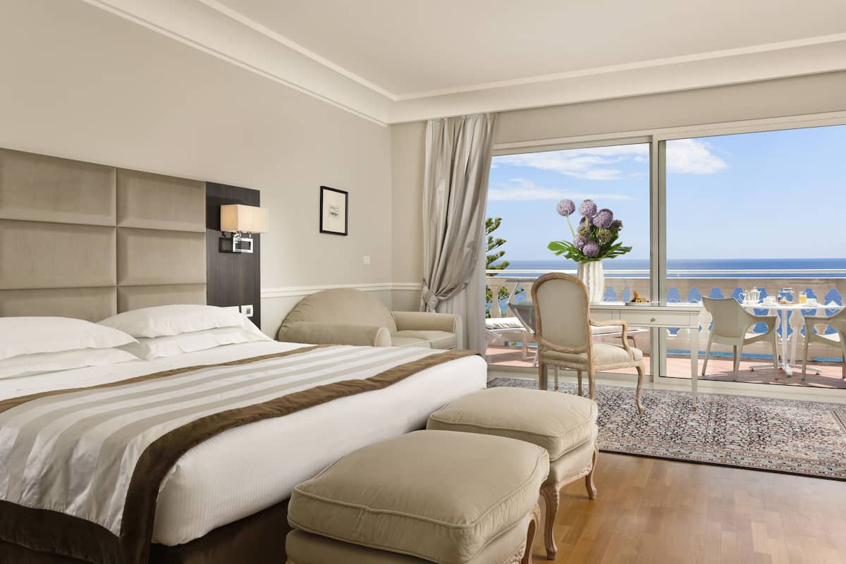 junior suite, terrace, sea view (luxury) | hypo-allergenic bedding, memory-foam beds, minibar, in-room safe