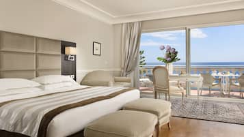 Junior Suite, Terrace, Sea View (Luxury) | Hypo-allergenic bedding, memory foam beds, minibar, in-room safe