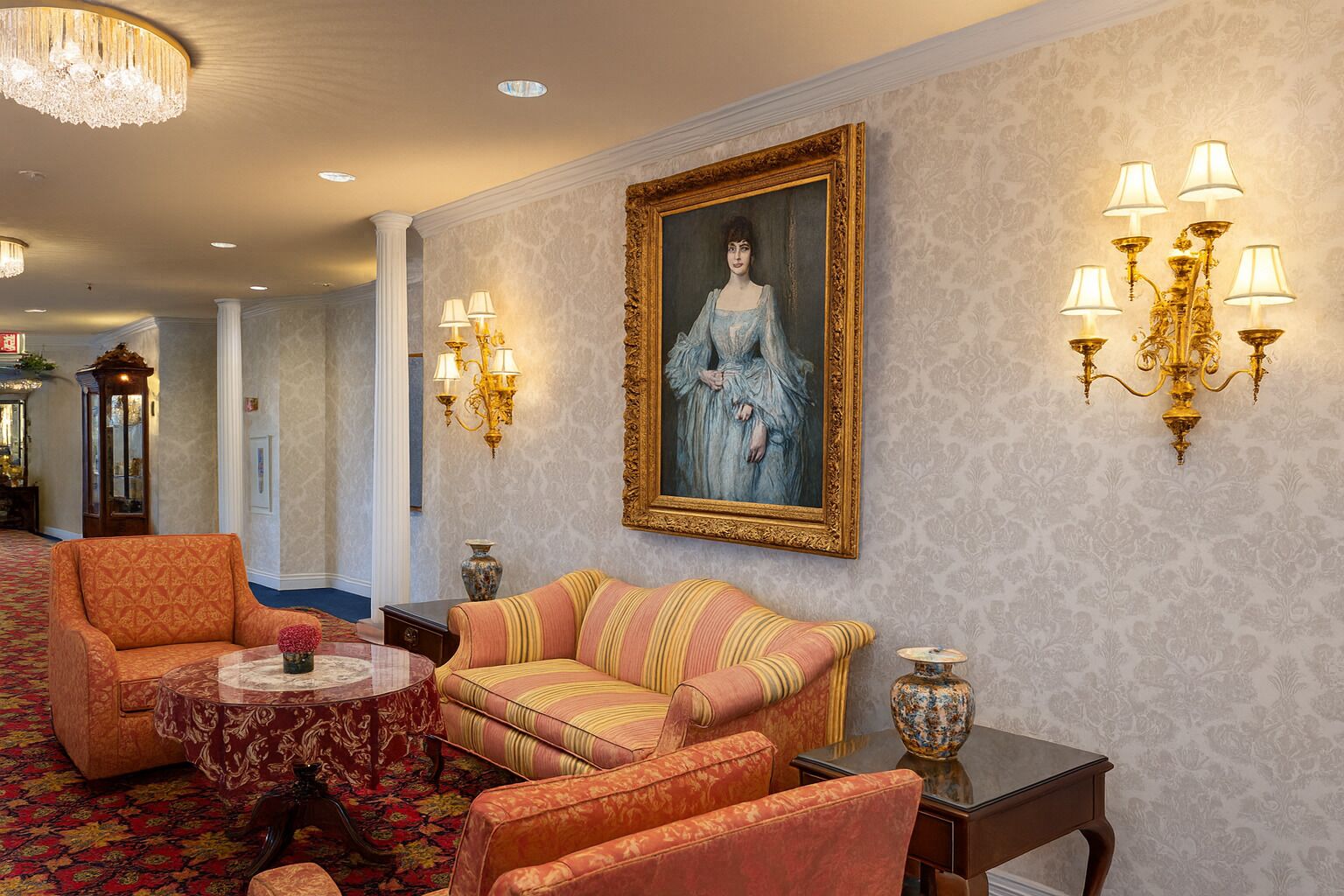 Siddeområde i lobbyen