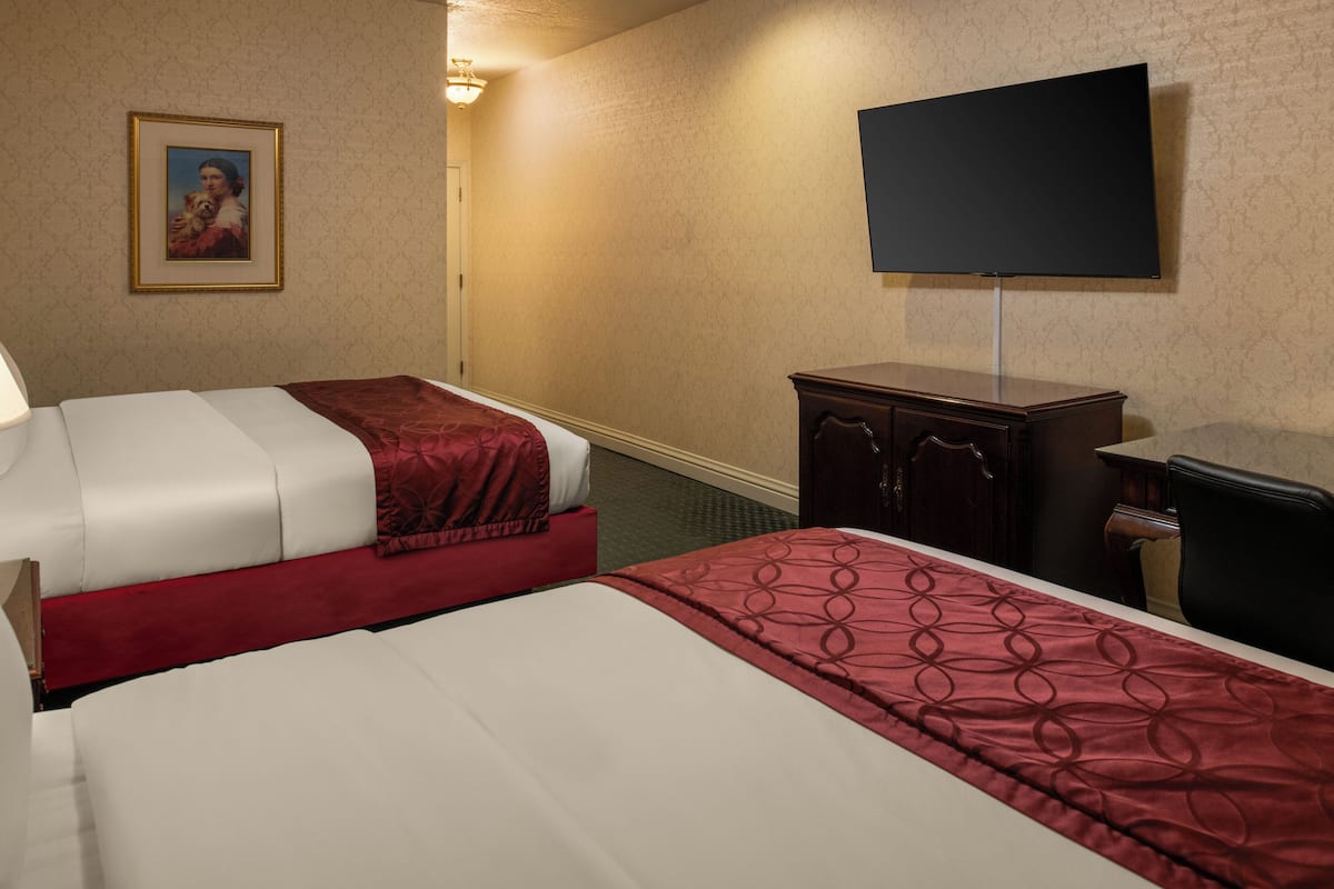 Individually furnished, desk, laptop workspace, blackout drapes