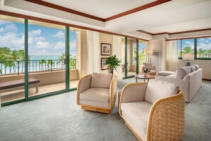 Grand Suite, 1 Bedroom | Living area | 65-inch flat-screen TV with cable channels, TV, pay movies - Grand Hyatt Kauai Resort and Spa (Koloa)