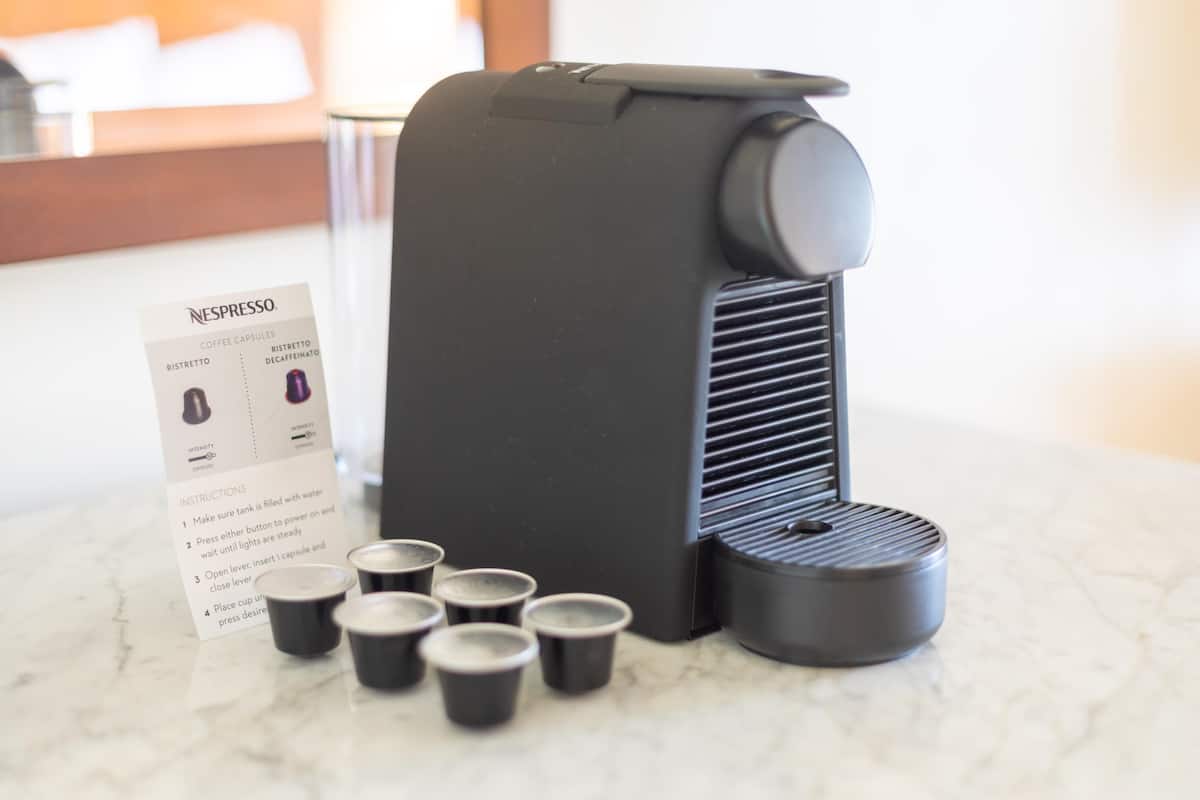 Hypo-allergenic bedding, in-room safe, blackout drapes