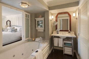 Combined shower/tub, designer toiletries, hair dryer, bathrobes at Shutters on the Beach