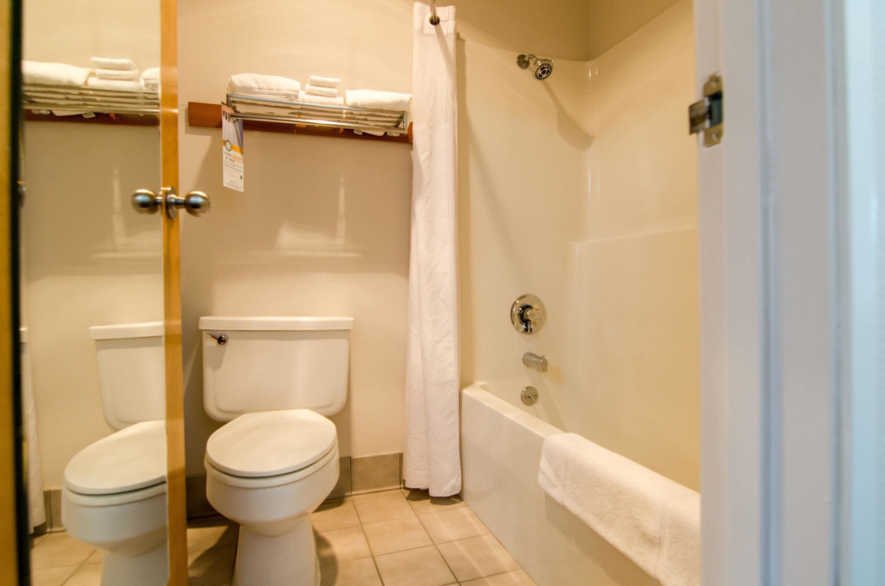 standard room, 1 king bed, non smoking | bathroom | combined shower/bathtub, free toiletries, hair dryer, towels