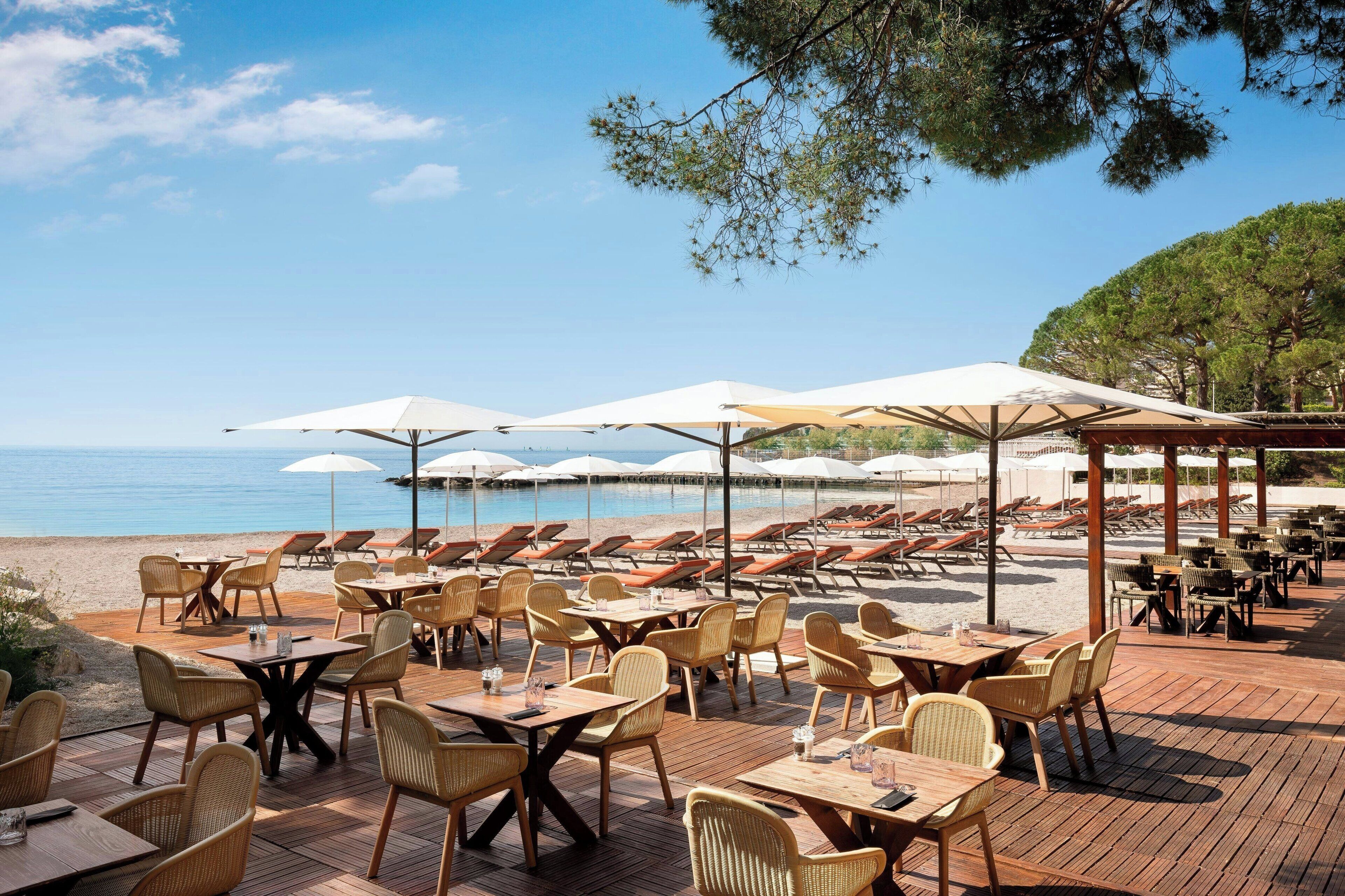 private beach, sun-loungers, beach umbrellas, beach towels