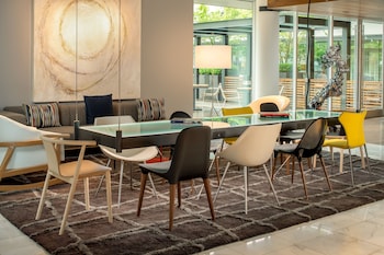 Hotel entrance and lobby at The Hotel Zags Portland